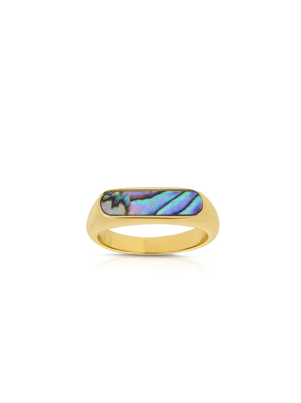 Abalone detail Signet style ring