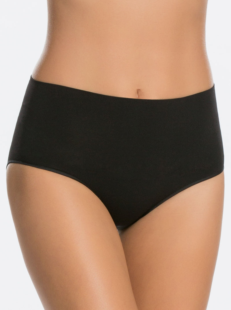 Spanx | Everyday Shaping Brief in Black | front view on model