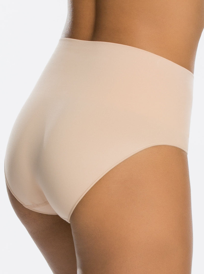 Spanx | Everyday Shaping Brief in Soft Nude | back view on model